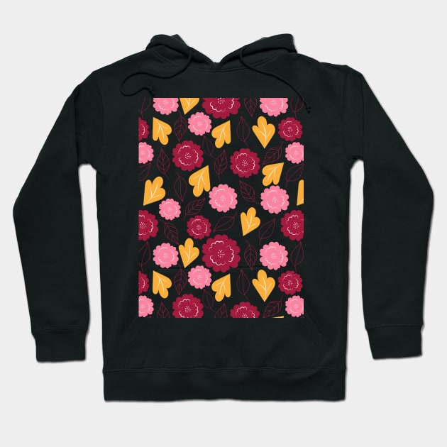 Flowers and Leaf Pattern Hoodie by MarjanShop